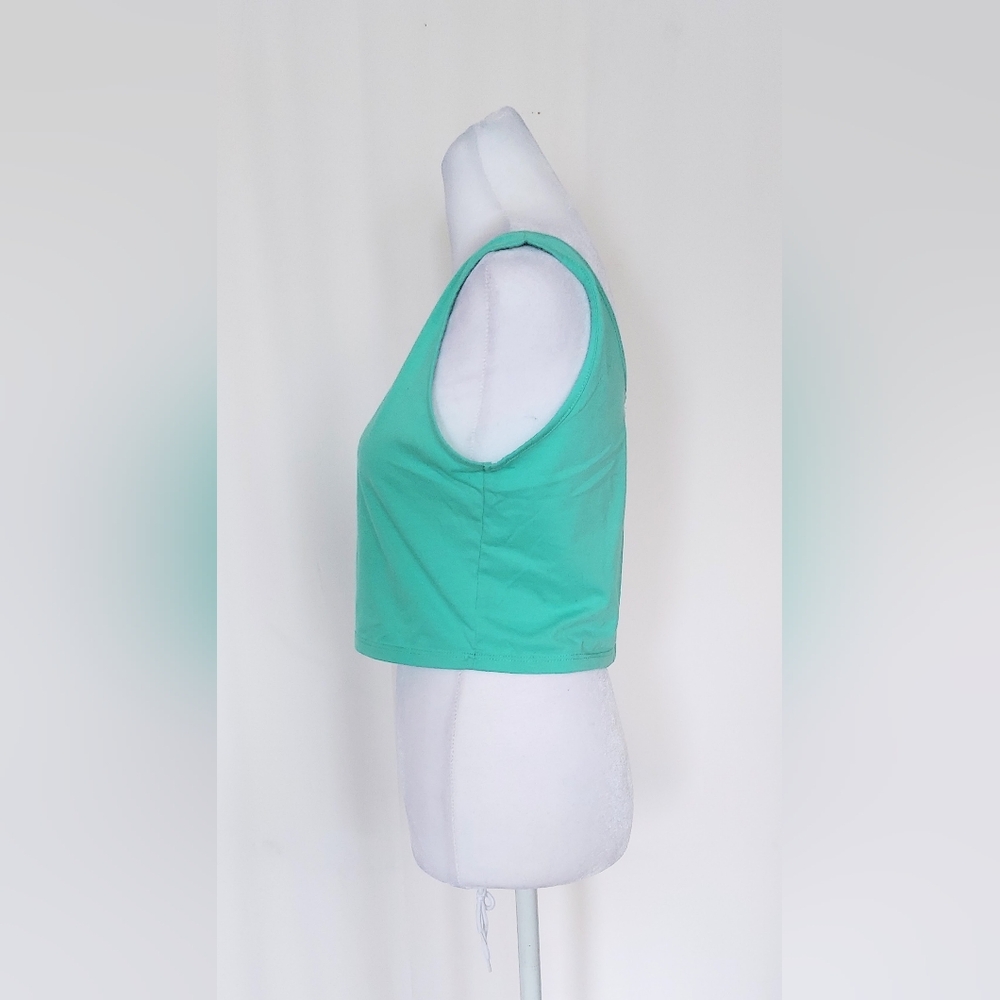 Fifth Parallel Threads Cropped Tank Top Green Size Large - Picture 2 of 5